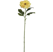 Gul sidenblomma med stjälk och blad