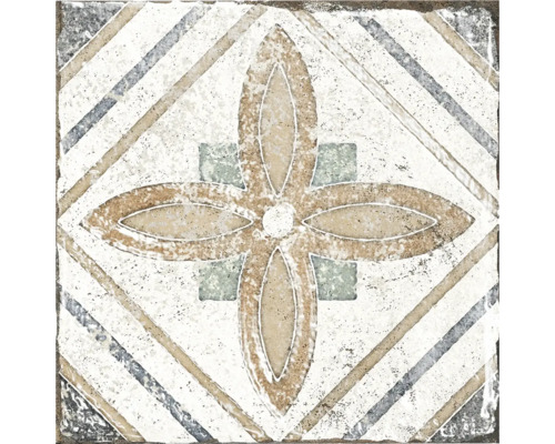 Dekorativ golvplatta med blommönster