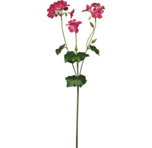 Konstgjord blomstjälk av pelargon med blommor och blad