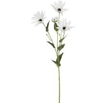 Dekorativ Rudbeckia konstgjord blomma med vita blommor och gröna blad