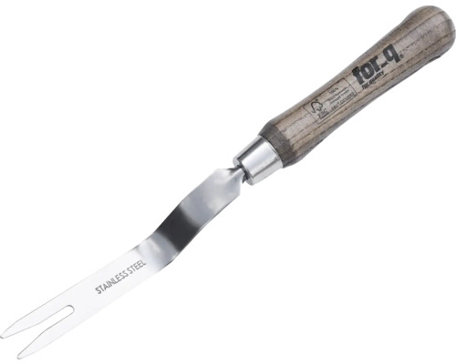 Ogräsjärn med blad i rostfritt stål och trähandtag