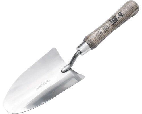 Planteringsspade i rostfritt stål med trähandtag