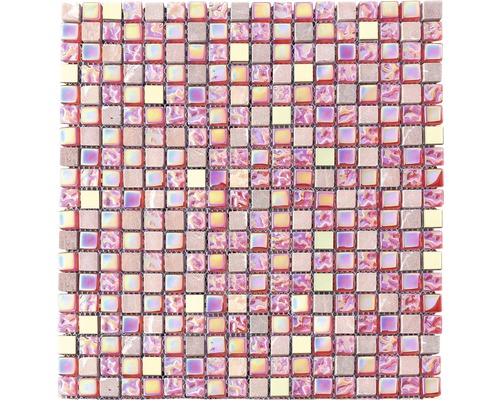 Mosaik glas metall sten XCM M880N rosa guld matt blank 30,5x32,2 cm