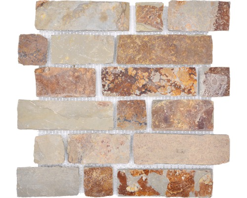 Mosaik natursten XMS 546N brons antracit grå 30,5 x 30,5 cm Naturstensmosaik