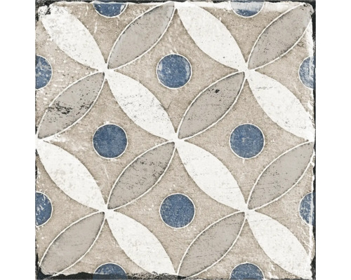 Dekorativ platta med blommönster och prickmönster