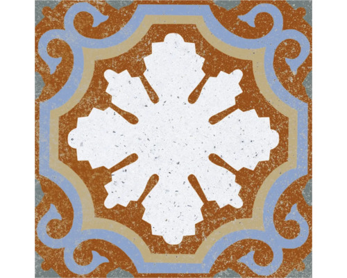 Dekorativ golvplatta med ornamentalt mönster för inomhusbruk