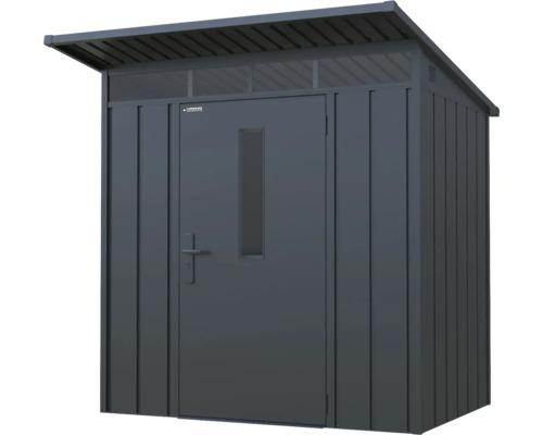 Metallförråd med dörr och fönster