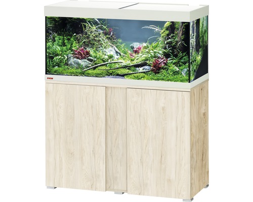 Akvarium med möbel EHEIM Vivaline 180 LED-belysning, värmare, filter pinie Komplett akvariumset på ett underskåp i trä