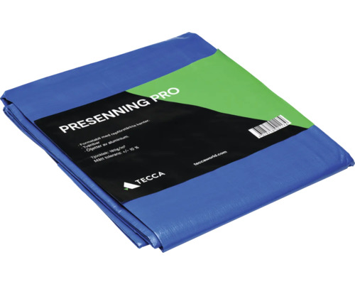Presenning TECCA Pro 180 g/m² blå med öljetter 3x5 m Blå presenning, vikt