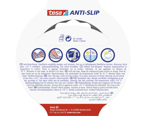 Tesa halkskyddstejp information om applicering och egenskaper