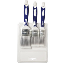 Set med tre lackpenslar i plastförpackning med storlekarna 25 mm, 38 mm och 50 mm