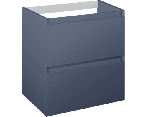 Tvättställsunderskåp JUNGBORN Decem navy blå matt MDF 2 lådor 60x63,5x45,8 cm