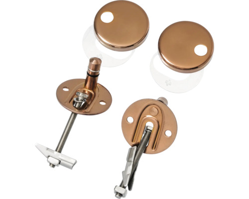 Fästset för toalettsitsar, bestående av två fästen och två lock