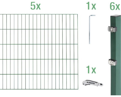 Metallstaket ALBERTS 6/5/6 1000x100cm grön