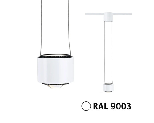 Vit hänglampa med skensystem