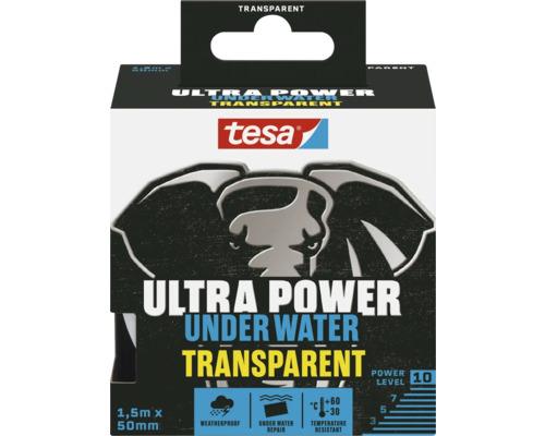 Tesa Ultra Power Transparent tejp för undervattensbruk 1,5 meter gånger 50 millimeter förpackning