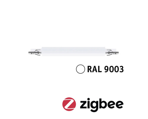 Vit LED-profil med Zigbee-logotyp och RAL 9003 färgkod