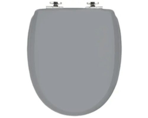 Grått toalettsits med krombeslag