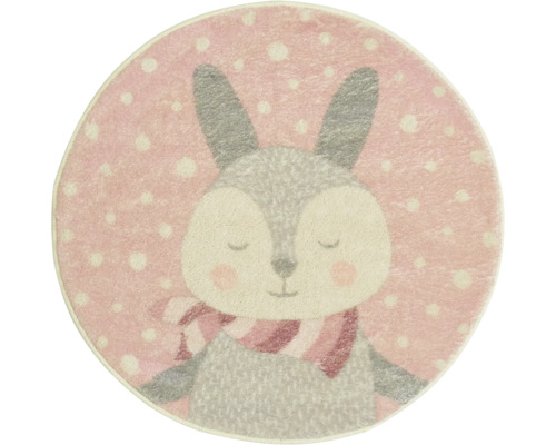 Matta LUXOR LIVING hare rund rosa Ø 80cm