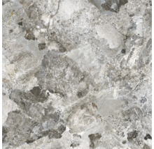 Närbild av en grå keramisk platta med marmorutseende