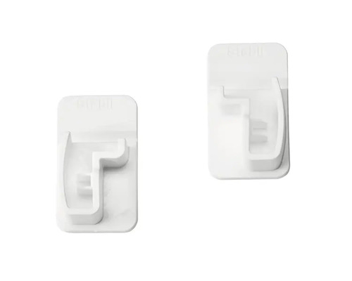 Två stolsbeslag i plast