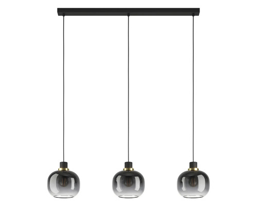Taklampa med tre glaslampskärmar