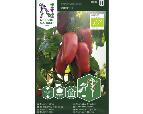 Ekologiska tomatfrön NELSON GARDEN Agro F1 organic hög