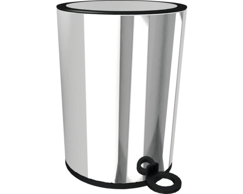 Pedalhink REIKA Saku krom blank 25,5cm 3L Papperskorg med pedal i metall