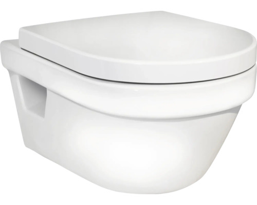 Vägghängd toalettstol med djup spolning av sanitetskeramik med toalettsits