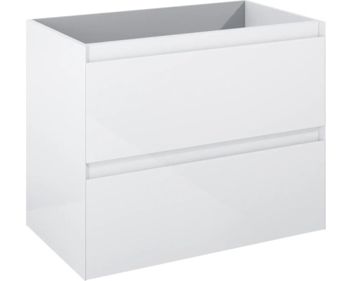 Tvättställsunderskåp JUNGBORN Decem vit högglans MDF 2 lådor 80x63,5x45,8 cm Tvättställsskåp med två lådor