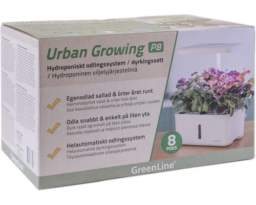 Förpackning för Urban Growing P8 hydroponiska system