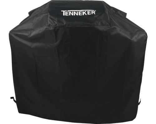 Svart grillöverdrag med Tenneker-logotyp