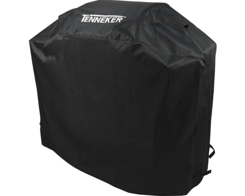 Svart grillöverdrag med Tenneker logotyp