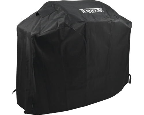 Svart grillöverdrag med Tenneker logotyp