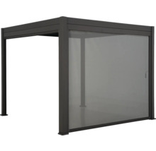 Terrassmarkis med glasskjutvägg