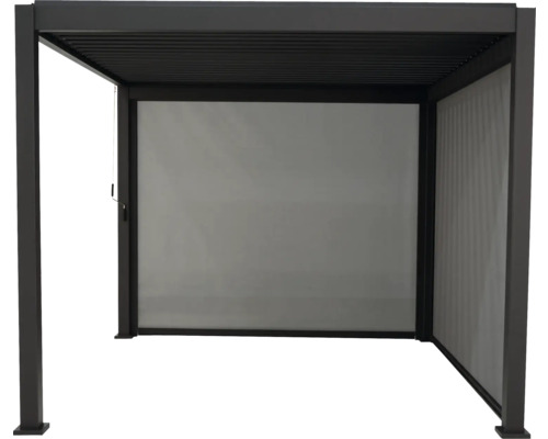 Pergola med lamelltak och sidoelement