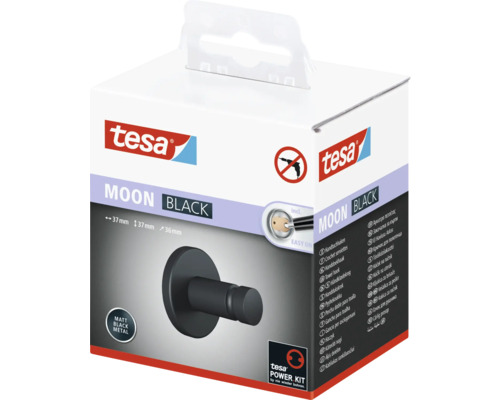 Tesa Moon Black handdukshängare förpackning