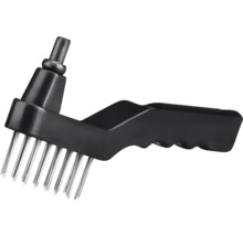 Grillrengöringsborste med metallborst och svart handtag