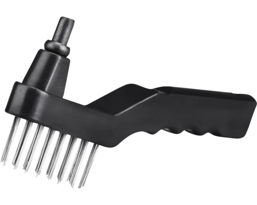 Grillrengöringsborste med metallborst och svart handtag