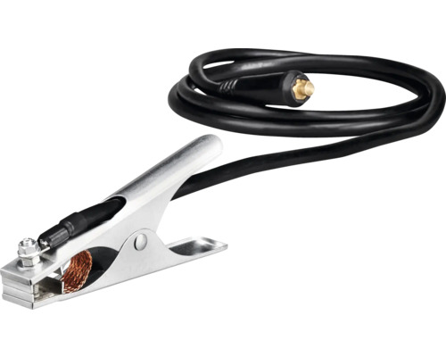 Jordklämma med svart kabel för svetsarbeten