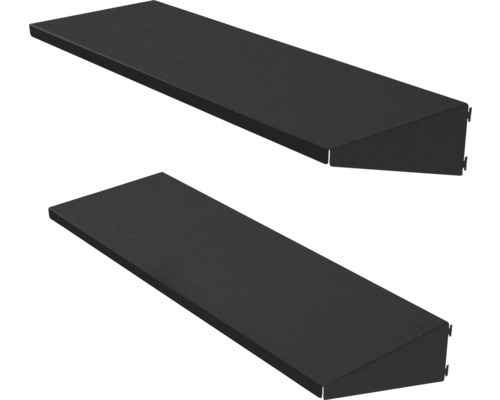 Två vägghyllor av metall