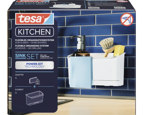 Diskbänksorganisatör TESA® Kitchen Accessory Sink Organizer Set vit metall plast