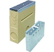 Betongränna med metallinsats och galler