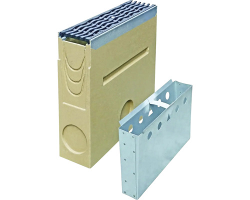 Betongränna med metallinsats och galler