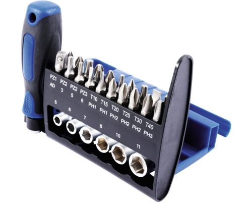 Skruvmejselset med olika bits och tillbehör