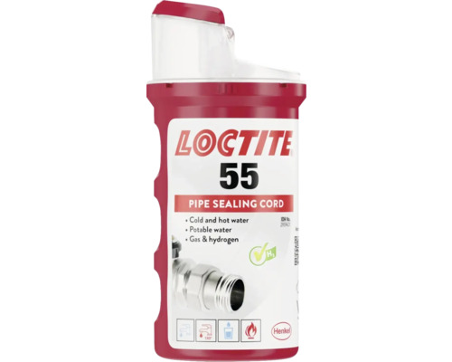 Gängtätningstråd LOCTITE 55 för fixering och tätning av rör och rörkopplingar i metall och plast 48x160 m SE/FI 2956949