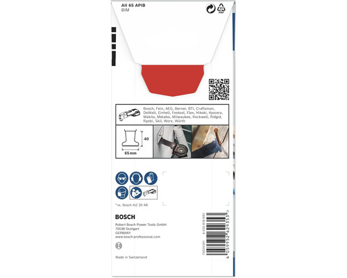 Förpackning för ett Bosch sänksågblad