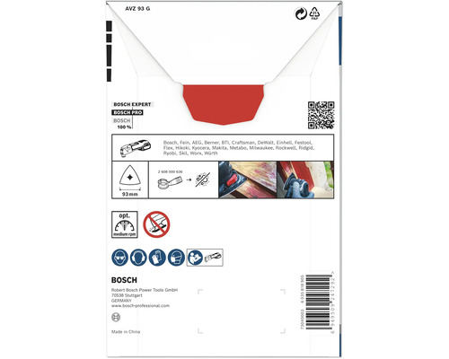 Förpackning med Bosch Expert Bosch Pro slippapper AVZ 93 G