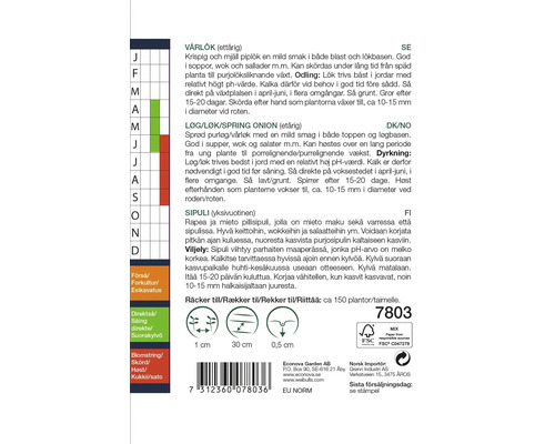 Information om odling av vårlök