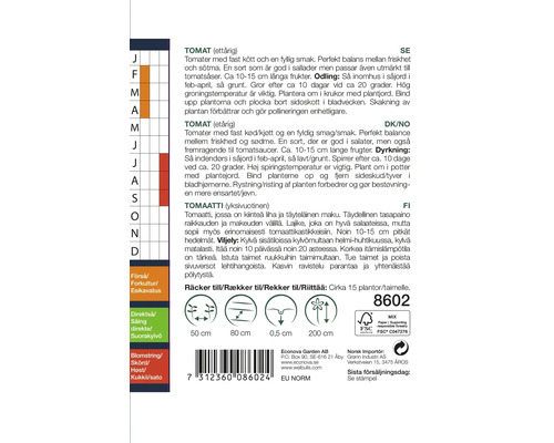 Information om sådd av tomater